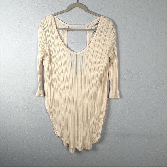 We The Free Astoria Hacci Pink 3/4 Sleeves High Side Slit Tunic Free People Med - Picture 2 of 5